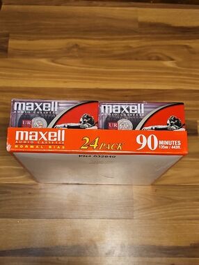 Maxell 90 Minute Audio Cassettes 24-Pack NOS, Factory Sealed